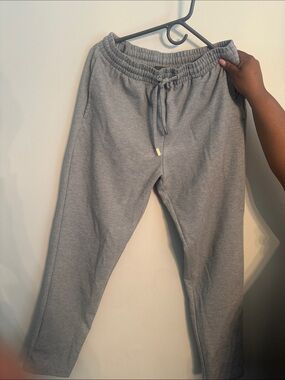 Men's Gray Fleece Joggers with Drawstring Waist